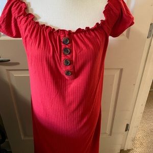Off the shoulder red dress